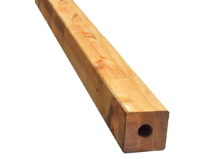 POTEAU PLATINE RABOTÉ PIN CLASSE 4 LAMELLE COLLE 90X90MM - LG 1,00M MARRON